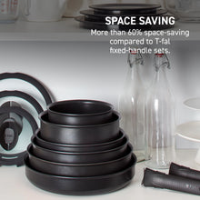 Load image into Gallery viewer, T - Fal Ingenio Expertise Nonstick 14 - Piece Cookware Set, Induction Oven Safe up to 500F, Detachable Handle, Onyx Black