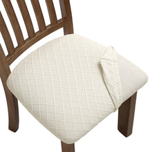Load image into Gallery viewer, Fuloon Stretch Jacquard Chair Seat Covers,Removable Washable Anti-Dust Dinning Room Chair Seat Cushion Slipcovers (4, Beige)