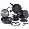 T - Fal Ingenio Expertise Nonstick 14 - Piece Cookware Set, Induction Oven Safe up to 500F, Detachable Handle, Onyx Black