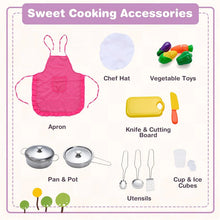 Load image into Gallery viewer, Corner Wooden Kids Kitchen Playset, Little Chef Pretend Toy Kitchen Set w/ Microwave, Range Hood, Washing Basin, Lights &amp; Sounds for Toddlers