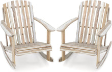 Load image into Gallery viewer, Tangkula Adirondack Rocking Chair with Slatted Seat and High Fanned Back