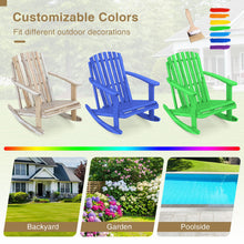 Load image into Gallery viewer, Tangkula Adirondack Rocking Chair with Slatted Seat and High Fanned Back