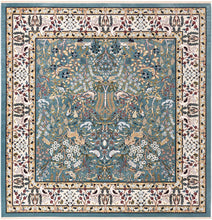 Load image into Gallery viewer, Rugs Nain Design 10 ft Square Blue Floral Area Rug