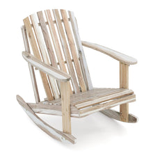 Load image into Gallery viewer, Tangkula Adirondack Rocking Chair with Slatted Seat and High Fanned Back